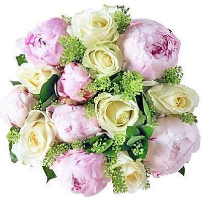 Pink Peony & White Roses Bouquet