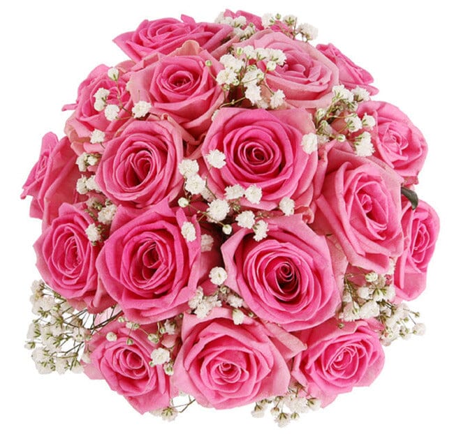 Pink Roses with Gypsophila Wedding Bouquet