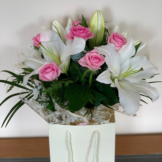 Pink Rose & Lily Gift Bag